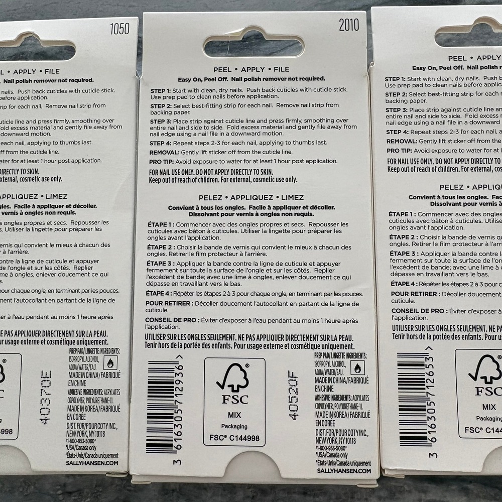 Sally Hansen Salon Effects Nail Strips 32ct Lot of 3 Powdered Sky Frozen Oasis - Picture 14 of 16